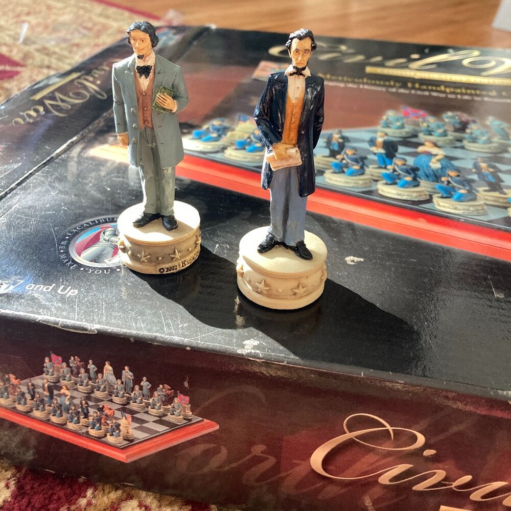 2002 Excalibur Deluxe Civil War Chess Set Commemorative Edition 100% Complete